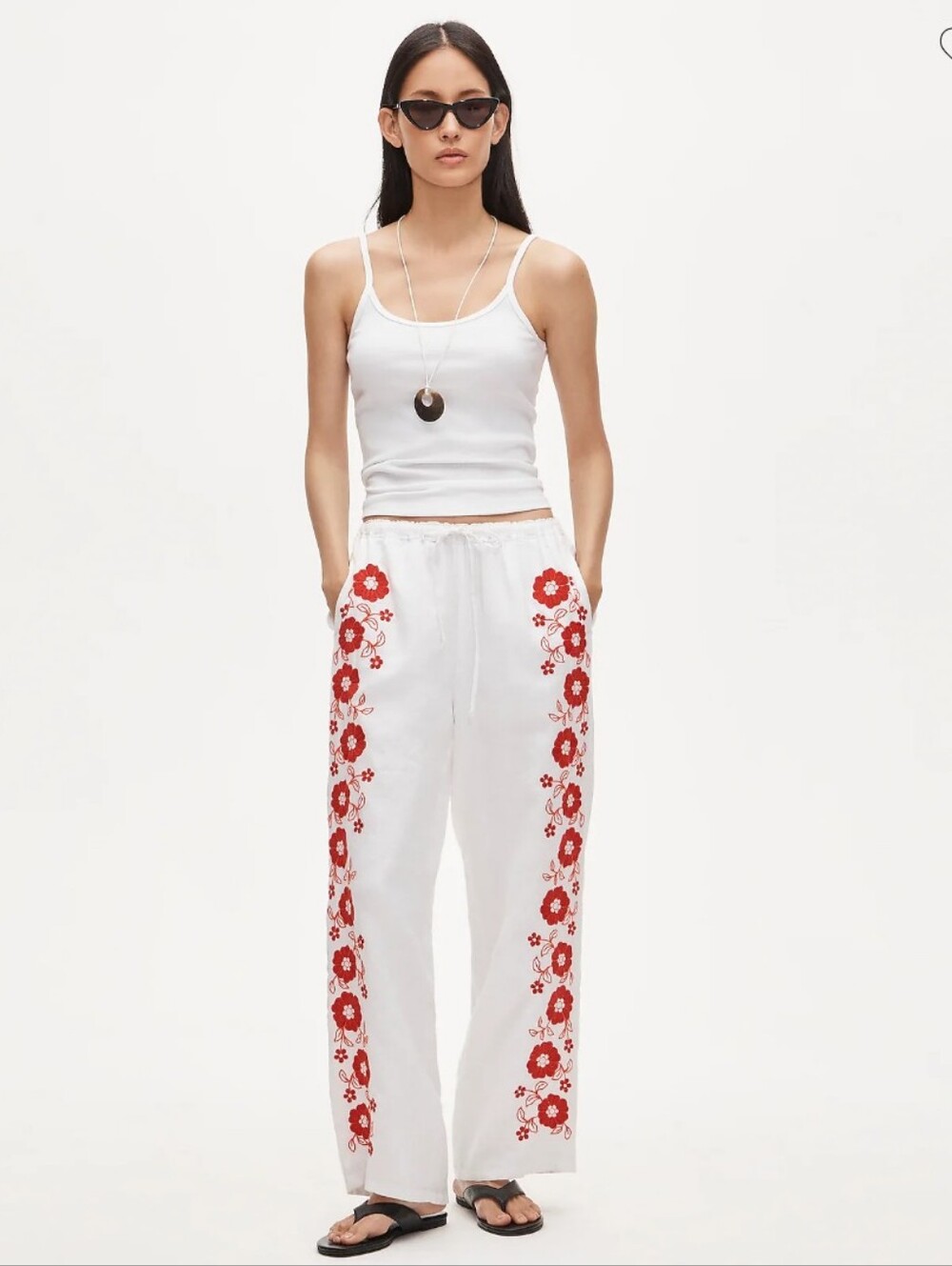 J Crew Tall Soleil pant in embroidered linen CU899  Size XLT Lined